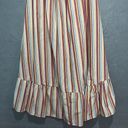 SheIn multi color striped cutout stomach ruffle maxi dress small Photo 2