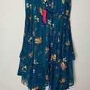 Xhilaration Floral Print Deep V-Neck Tiered Shine Wrap Dress Photo 3