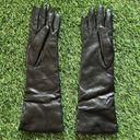 Portolano Black Leather Gloves Cashmere Lining Size 7 Long Photo 1