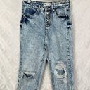 Acacia PTCL  High Rise Mom Jean Button Fly Distressed Acid Wash Sz 27 Photo 4