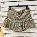 ZARA  Leopard Print High Rise Ruched Mini Skirt w/ Short Liner Beige/Black Medium Photo 0