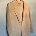 Anne Klein  II Wool Open Sweater Cardigan Blazer Coat Beige Yellow Small Photo 2