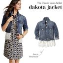 CAbi  denim Dakota jean jacket with removable ivory lace, large Photo 1