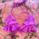 y2k vintage 2000s purple pink ruffle triangle bikini top Size M Photo 7