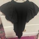 ZARA Black Ruffle Sleeve Bodysuit Photo 4