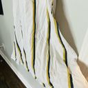 SANCIA Anika White Linen Blend Striped Waist Tie Midi Dress Size Medium Photo 13