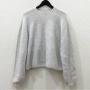 Banana Republic 551630-02 Light Gray Cropped Ribbed Ballon Sleeve Sweater Size L Photo 1