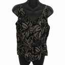 Sigrid Olsen  black/taupe floral silk blouse Size 8 Photo 1