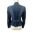 White House | Black Market  WHBM Blue Denim Military Blazer Jacket Size 0 Photo 4