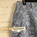 The Loft  Womens Pants Sz 8 The Riviera Slim Blue Floral Crop Cropped Ankle Mid Rise Photo 1