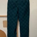 Vans Teal Green Corduroy Checkered Plaid Range Elastic Relaxed Pants Small Photo 3