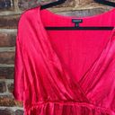 Torrid  Magenta Red Lily Shiny Gauze V-Neck Babydoll Surplice Top Women's 2/2X Photo 2