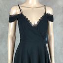 Lulus Black Chiffon Mini Dress Off The Shoulder Surplice Cocktail Dress NWT XS Photo 2