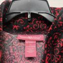 Woman Within  Vest Women Size 2X Red Black Paisley Pockets Full Zip Sleeveless Photo 6