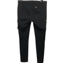 Ralph Lauren  Black Label Womens Size L Knit Slim Pants Moto Black Leather Cargo Photo 1