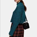 Topshop  Crop Turtleneck Sweater XS Teal Mock Neck Long Sleeve Women Knit Top Photo 1