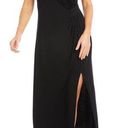 Karen Kane  Solid Black Faux Wrap V-Neck Short Sleeve Midi Dress Size XL Photo 0