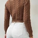 SheIn Knit Twist Front Crop Sweater Photo 1