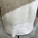 Lou & grey  Loft Colorblock Textured Coastal Crewneck Sweater Medium White/Tan Photo 3