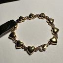 Monet Signed  Gold Tone Metal Heart Bracelet 7 3/4 Inch With Original Tag Photo 4