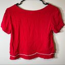 Alya Francescas  Red & White Short Sleeve Crop Top Size S Photo 47