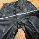 Oleg Cassini Vintage Leather Trousers Pleated Pinstripe High Waist Culottes Skinny Slim Pants Rave Goth Photo 5