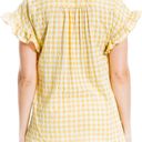 Max Studio  Plain Button Up Top Yellow Ruffles Sz M/L Photo 2