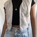 H&M Sleeveless Cropped Zip Up Hoodie Jacket Photo 5