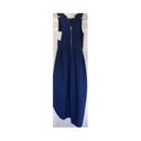 Alexis Embroidered Blue High-Low Dress Photo 2