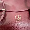 Carolina Herrera  burgundy leather tempo adagio large tote bag Photo 1