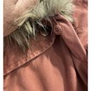 American Eagle  Parka Jacket Size Large Blush Rose Faux Fur Hood Supernatural Photo 7