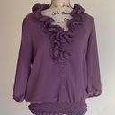 AB Studio  lavender layered blouse Photo 1