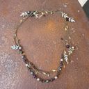 Free People Beautiful vintage gold layered leaf necklace / Can be worn as a choker or long Photo 3