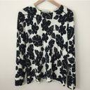 Cathy Daniels Black White Wool Hibiscus Floral Palm Leaves Sweater Photo 0