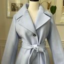 Nine West NWOT  Periwinkle Blue Belted Pea Coat Trench Coat L Photo 0