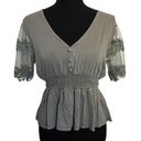 Willow Boho Chic Lacy Peplum Top Medium Photo 0