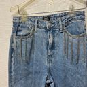 Simple Society  sparkly fringe Straight Super High Rise Jeans Size 5/27 western Photo 3