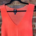 Bobeau  Coral Orange Knit Chiffon V-Neck Tank Top Women's Size Large Photo 1