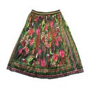 Farm Rio Anthropologie x  Bosque Pleated Midi in Jungle Motif Satin Skirt XS Photo 0