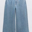 ZARA Wide Leg Cropped Denim Pants Photo 0