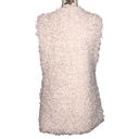 Daytrip  MEDIUM Silver Lining Hidden Front Hooks Closure Faux Fur Sherpa Vest Photo 5