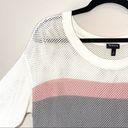 Torrid White Colorblock Open Stitch Knit Pullover Sweater Photo 3