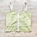 Modcloth  Darling‎ For The Prairie Peplum Tank Top | White/Lime Floral Small Photo 0