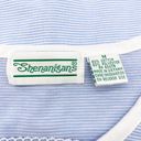 Daisy Shenanigans Womens M  T-Shirt Short Sleeve Blue White Striped Embroidered Photo 4