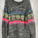 American Eagle  Outfitters Women Knit Jegging Sweater Gray Snowflakes Sz L EUC Photo 5