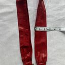 Chico's Red‎ Leather & Silver Tone Stretch Belt Thick Back Elastic Photo 9