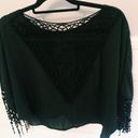 Black Fringe Shirt Size M Photo 2