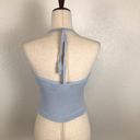 Vintage Y2K Jamie Scott blue embroidered boho retro crop halter top S Photo 2