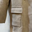 ZARA Double Breasted Gold Button Wool Blend Long Coat in Sand Size M Photo 7