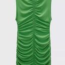 ZARA 🌹 BNWT Green Sleeveless Ruched Bodycon Mini Dress Size M Photo 0